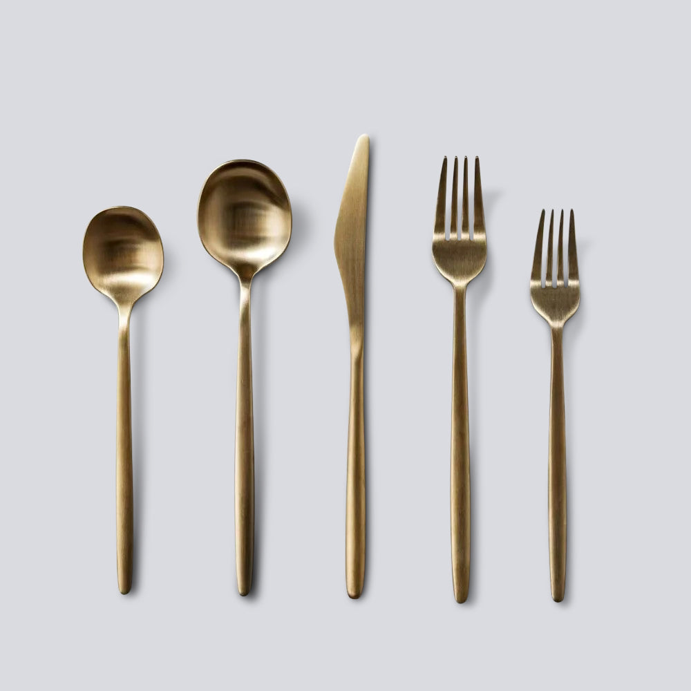 Minimalist Flatware 2.0-jazzupco-Matte Gold-4 Person Set (20 Pieces)-JAZZUPCO