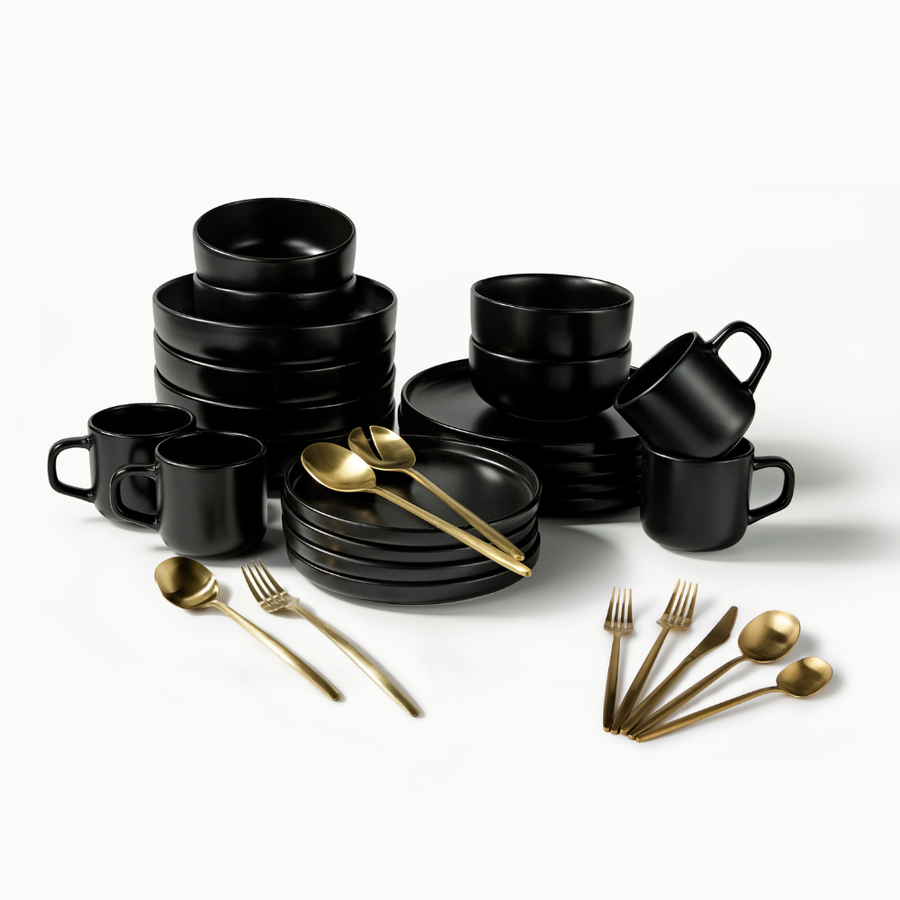 
Ultimate Dinnerware Set-JAZZUPCO-Matte Black-Minimalist Flatware 2.0-Matte Gold-JAZZUPCO-51086806909227