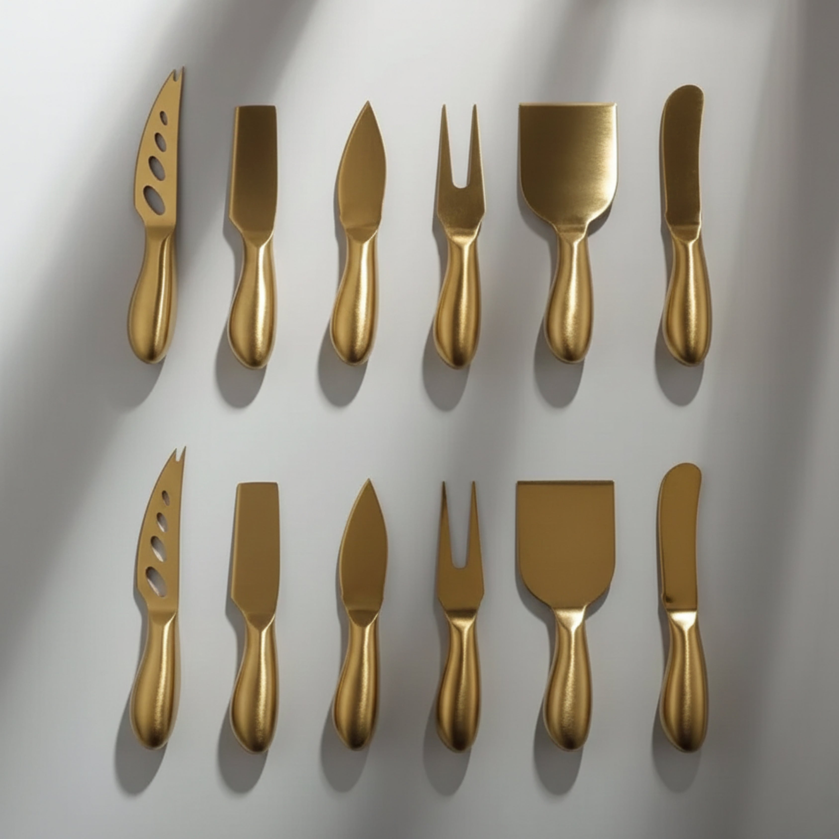 Gold Cheese Knife Set-JAZZUPCO-Matte Gold-2 Sets-JAZZUPCO