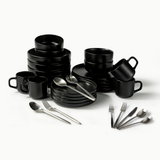 Ultimate Dinnerware Set-JAZZUPCO-Matte Black-Ava Flatware-Matte Silver-JAZZUPCO-51086806876459