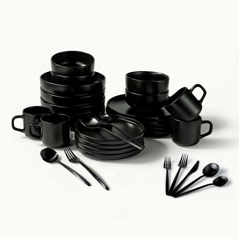 Ultimate Dinnerware Set-JAZZUPCO-Matte Black-Minimalist Flatware 2.0-Matte Black-JAZZUPCO-51086806941995