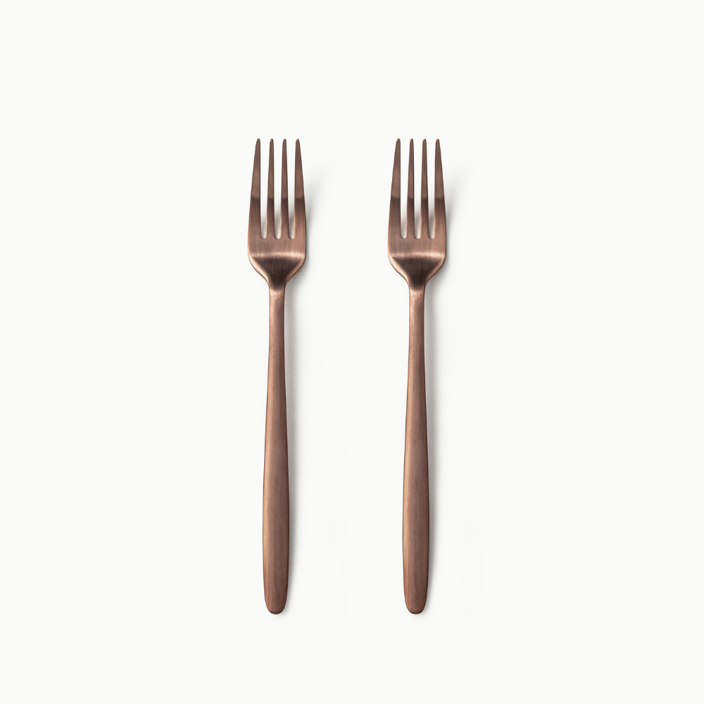 Individual Pieces-JAZZUPCO-Matte Rose Gold-Tia-Dinner Fork (2 Pieces)-JAZZUPCO