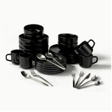 Ultimate Dinnerware Set-JAZZUPCO-Matte Black-Tia Flatware-Matte Silver-JAZZUPCO-53168865378603
