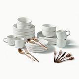 Ultimate Dinnerware Set-JAZZUPCO-Matte White-Ava Flatware-Matte Rose Gold-JAZZUPCO-51086806516011