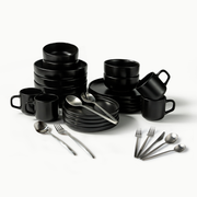 Ultimate Dinnerware Set-JAZZUPCO-Matte Black-Minimalist Flatware 2.0-Matte Silver-JAZZUPCO-51086807007531