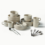 Ultimate Dinnerware Set-JAZZUPCO-Matte Taupe-Ava Flatware-Matte Silver-JAZZUPCO-51086807859499