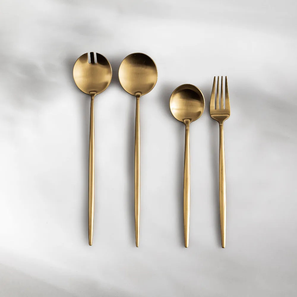 Gilded Serving Utensils Salad Servers