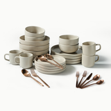 Ultimate Dinnerware Set-JAZZUPCO-Matte Taupe-Ava Flatware-Matte Rose Gold-JAZZUPCO-53168865739051-51086807826731