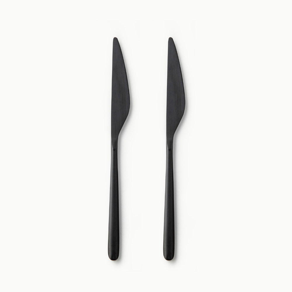 Individual Pieces-JAZZUPCO-Matte Black-Haelynn 2.0-Dinner Knife (2 Pieces)-JAZZUPCO