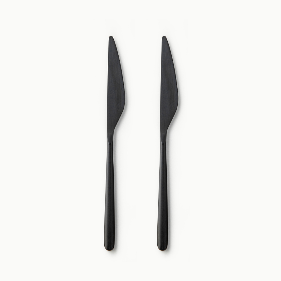 Individual Pieces-JAZZUPCO-Matte Black-Haelynn 2.0-Dinner Knife (2 Pieces)-JAZZUPCO
