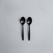 Ava Salad Servers, Serving Utensils & Individual Pieces-JAZZUPCO-Matte Black-Dessert Spoon (2 Pieces)-JAZZUPCO