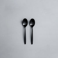 Individual Pieces-JAZZUPCO-Matte Black-Ava-Dessert Spoon (2 Pieces)-JAZZUPCO