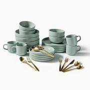 Ultimate Dinnerware Set-JAZZUPCO-Matte Sage Green-Tia Flatware-Matte Gold-JAZZUPCO-53168865411371