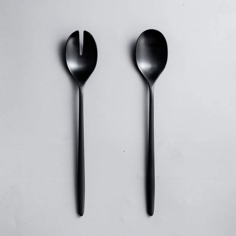Salad Servers & Utensils-JAZZUPCO-Matte Black-Salad Servers Set-JAZZUPCO