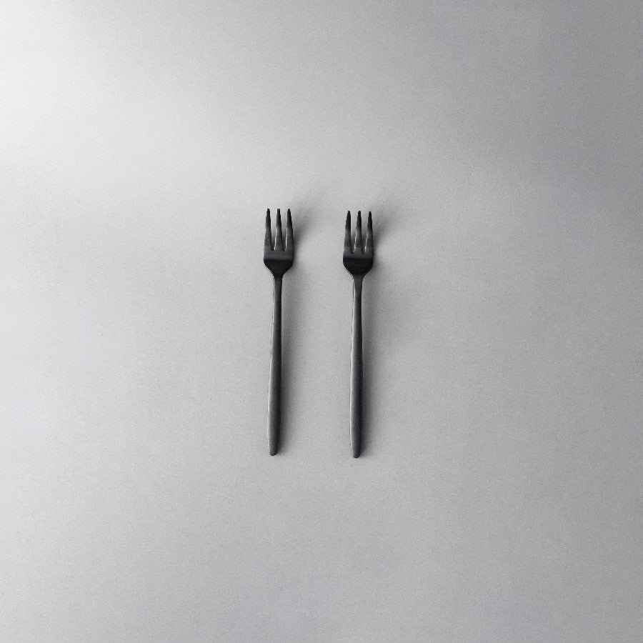 Ava Salad Servers, Serving Utensils & Individual Pieces-JAZZUPCO-Matte Black-Fruit Fork (2 Pieces)-JAZZUPCO