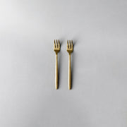 Ava Salad Servers, Serving Utensils & Individual Pieces-JAZZUPCO-Matte Gold-Fruit Fork (2 Pieces)-JAZZUPCO