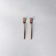 Ava Salad Servers, Serving Utensils & Individual Pieces-JAZZUPCO-Matte Rose Gold-Fruit Fork (2 Pieces)-JAZZUPCO