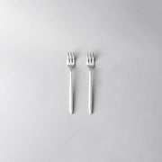 Ava Salad Servers, Serving Utensils & Individual Pieces-JAZZUPCO-Matte Silver-Fruit Fork (2 Pieces)-JAZZUPCO