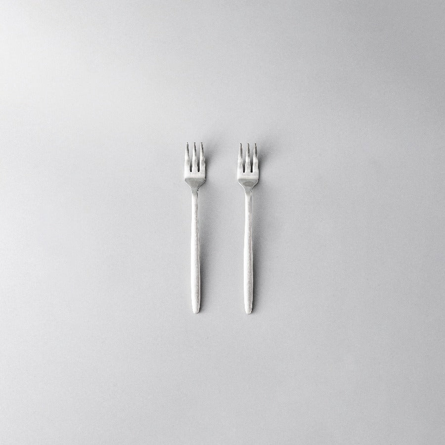 Ava Salad Servers, Serving Utensils & Individual Pieces-JAZZUPCO-Matte Silver-Fruit Fork (2 Pieces)-JAZZUPCO