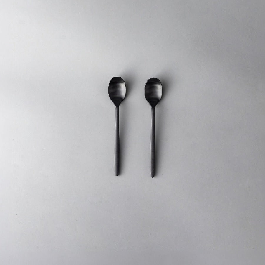 Ava Salad Servers, Serving Utensils & Individual Pieces-JAZZUPCO-Matte Black-Teaspoon (2 Pieces)-JAZZUPCO