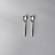 Ava Salad Servers, Serving Utensils & Individual Pieces-JAZZUPCO-Matte Silver-Teaspoon (2 Pieces)-JAZZUPCO