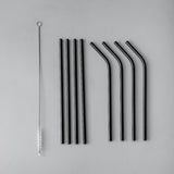 Minimalist/ French Flatware Individual Pieces-JAZZUPCO-Matte Black-Straw Set (9 Pieces)-JAZZUPCO