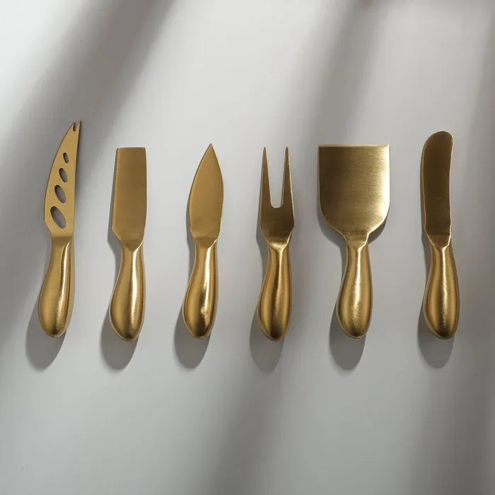 Gold Cheese Knife Set-JAZZUPCO-Matte Gold-1 Set-JAZZUPCO