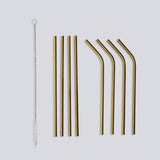 Minimalist Straw Set-JAZZUPCO-Matte Gold-Straw Set (9 Pieces)-JAZZUPCO