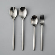 Salad Servers & Utensils-JAZZUPCO-Matte Silver-Serving Utensils + Salad Servers Bundle-JAZZUPCO