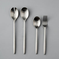 Serving Utensils & Salad Servers-JAZZUPCO-Matte Silver-Ava-Serving Utensils + Salad Servers Bundle-JAZZUPCO