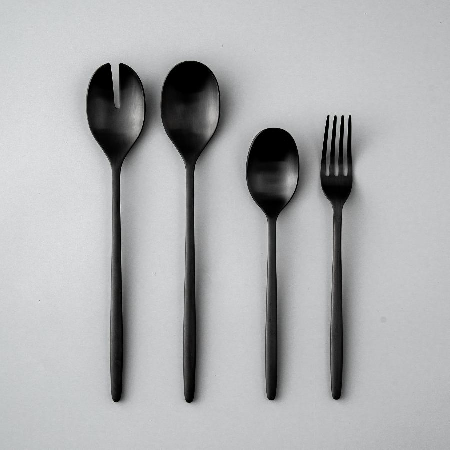 Salad Servers & Utensils-JAZZUPCO-Matte Black-Serving Utensils + Salad Servers Bundle-JAZZUPCO