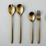 Ava Salad Servers, Serving Utensils & Individual Pieces-JAZZUPCO-Matte Gold-Salad Servers + Serving Utensils Bundle-JAZZUPCO