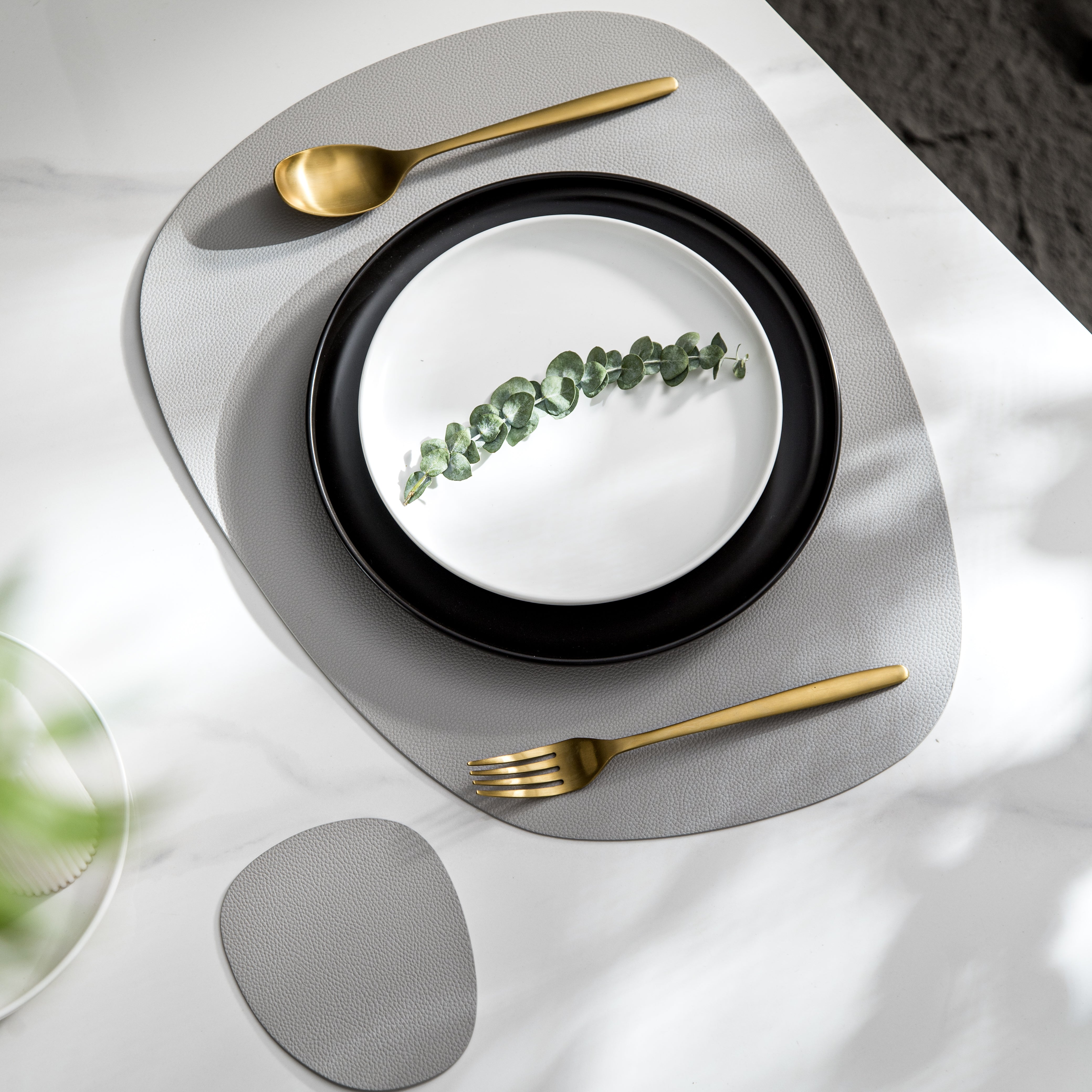 Contemporary Leather Placemats and Coasters 2.0-jazzupco-JAZZUPCO