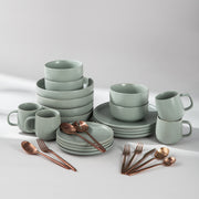 Summer Bundle Set-JAZZUPCO-Matte Sage Green-Minimalist Flatware 2.0-Matte Rose Gold-JAZZUPCO