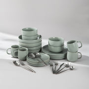 Summer Bundle Set-JAZZUPCO-Matte Sage Green-Minimalist Flatware 2.0-Matte Silver-JAZZUPCO