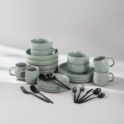 Summer Bundle Set-JAZZUPCO-Matte Sage Green-Minimalist Flatware 2.0-Matte Black-JAZZUPCO