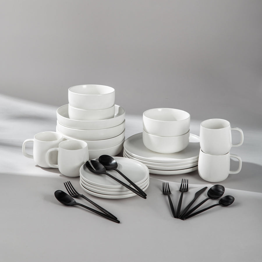 Summer Bundle Set-JAZZUPCO-Matte White-Minimalist Flatware 2.0-Matte Black-JAZZUPCO