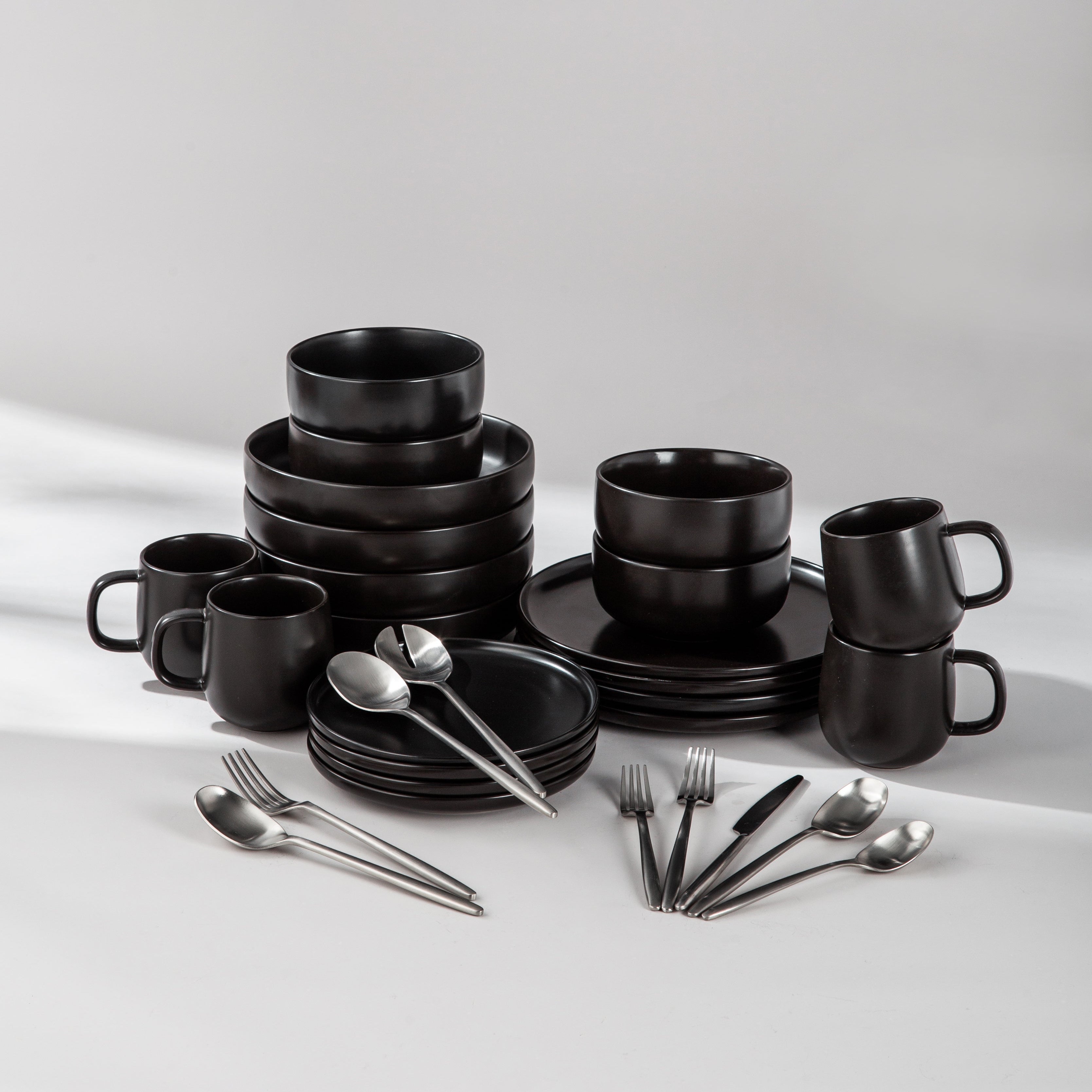 Summer Bundle Set-JAZZUPCO-Matte Black-Ava Flatware-Matte Silver-JAZZUPCO
