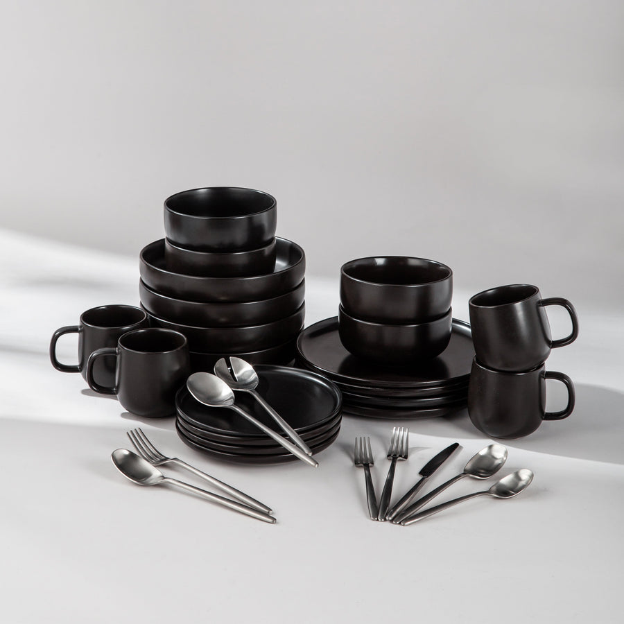 Summer Bundle Set-JAZZUPCO-Matte Black-Ava Flatware-Matte Silver-JAZZUPCO