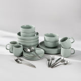Summer Bundle Set-JAZZUPCO-Matte Sage Green-Ava Flatware-Matte Silver-JAZZUPCO