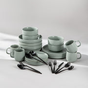 Summer Bundle Set-JAZZUPCO-Matte Sage Green-Ava Flatware-Matte Black-JAZZUPCO