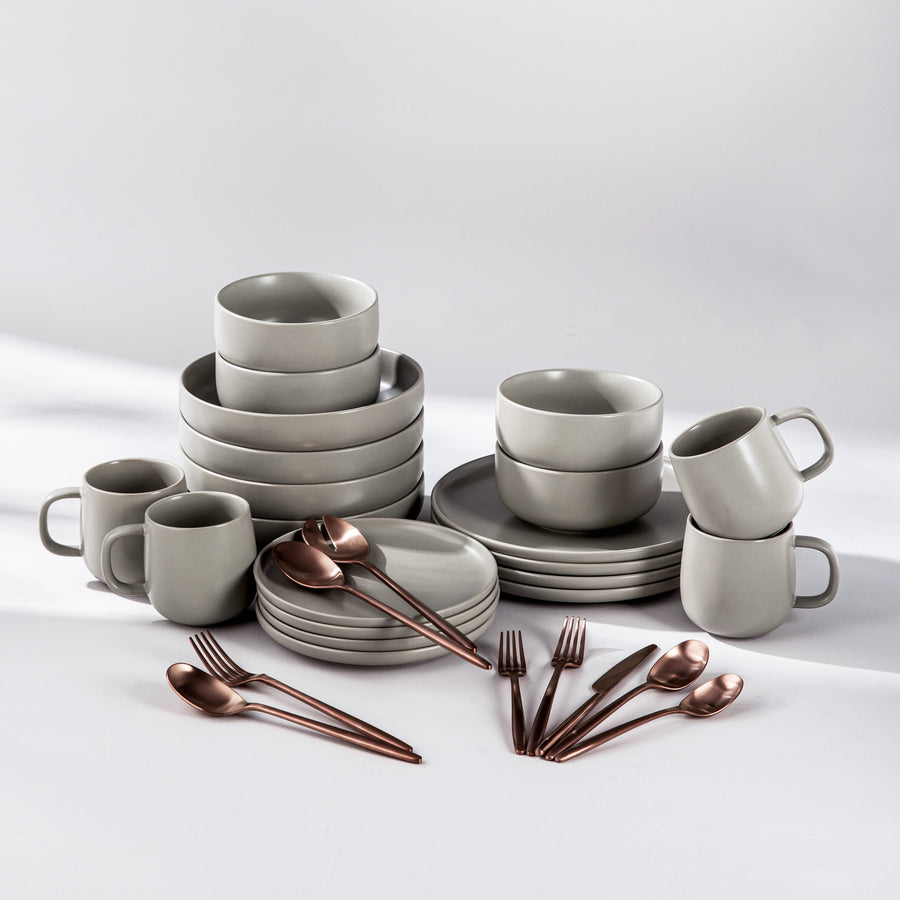 Summer Bundle Set-JAZZUPCO-Matte Dove Gray-Ava Flatware-Matte Rose Gold-JAZZUPCO