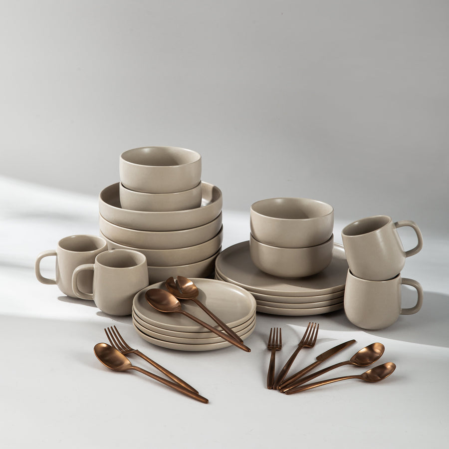 Summer Bundle Set-JAZZUPCO-Matte Taupe-Ava Flatware-Matte Rose Gold-JAZZUPCO