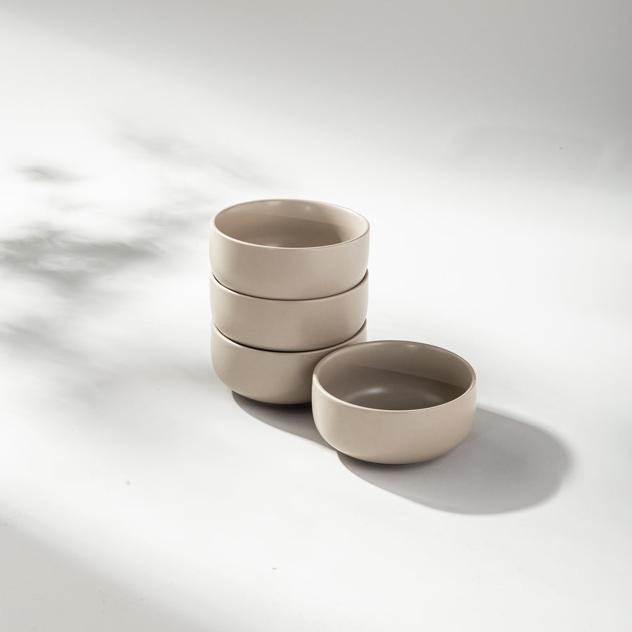 Minimalist Dinnerware-JAZZUPCO-Matte Taupe-4 x Small Bowls-JAZZUPCO