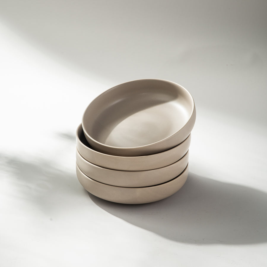 Minimalist Dinnerware-JAZZUPCO-Matte Taupe-4 x Big Bowls-JAZZUPCO