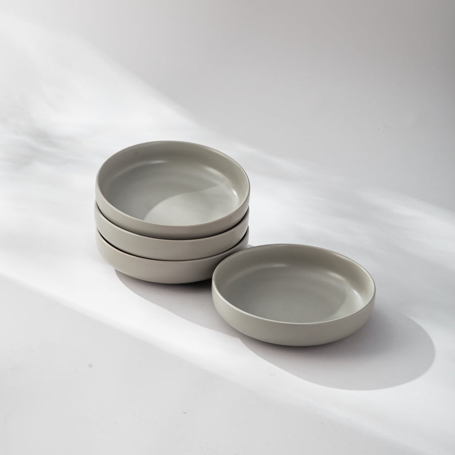 Minimalist Dinner Bowl-JAZZUPCO-Matte Dove Gray-4 x Big Bowls-JAZZUPCO