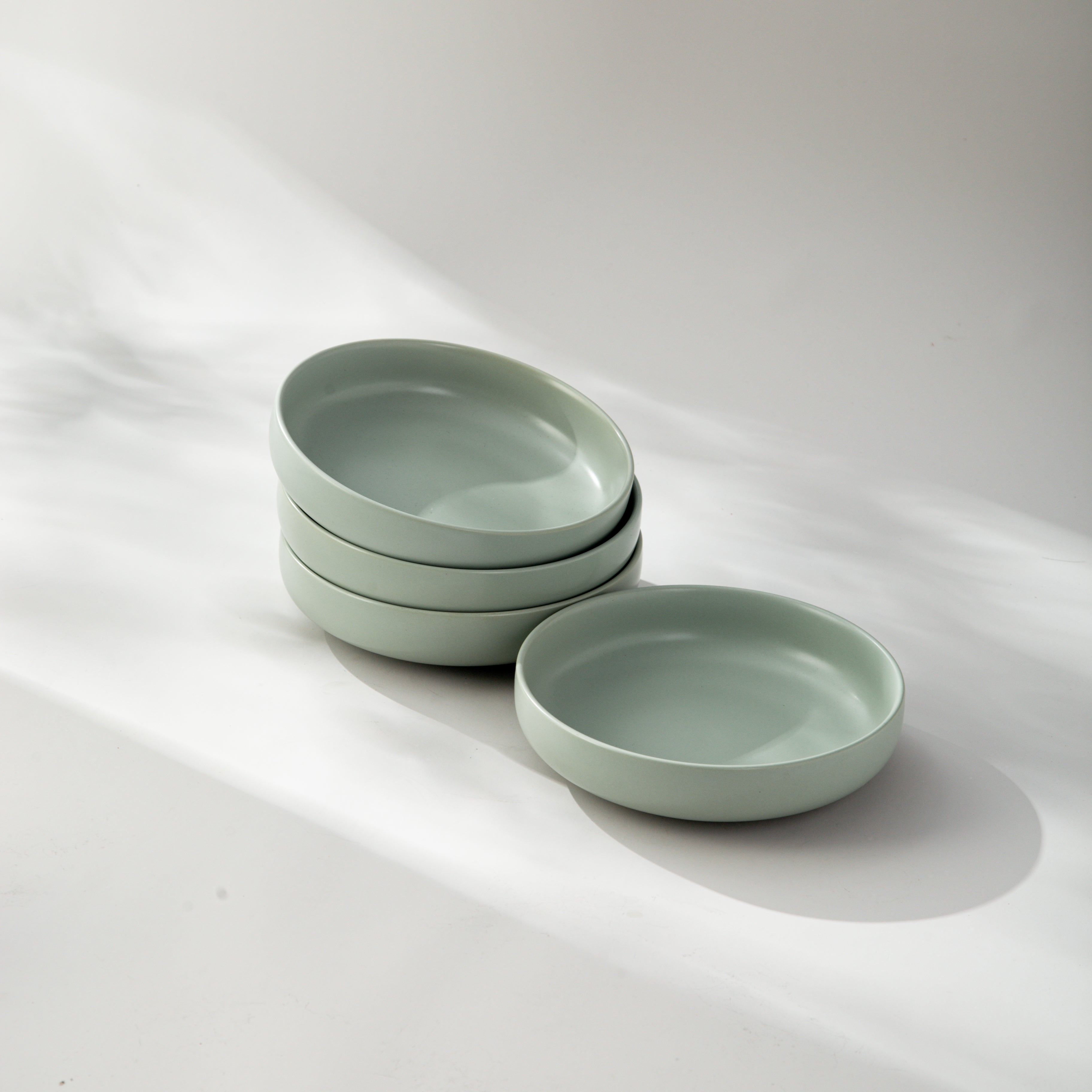 Minimalist Dinner Bowl-JAZZUPCO-Matte Sage Green-4 x Big Bowls-JAZZUPCO