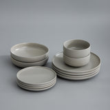 Minimalist Dinnerware-JAZZUPCO-Matte Dove Gray-4 Person Base Set Bundle (16 Pieces)-JAZZUPCO