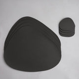 Contemporary Leather Placemats and Coasters-jazzupco-Dark Gray - 4 x Placemats & Coasters-JAZZUPCO