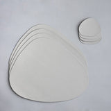 Contemporary Leather Placemats and Coasters-jazzupco-Gray - 4 x Placemats & Coasters-JAZZUPCO